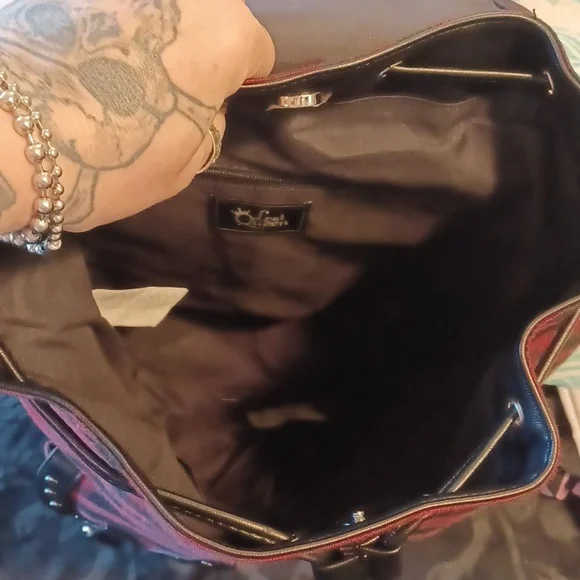 DOLLSKILL LOST QUEEN RED/BLACK TARTAN BACK PACK LOTS OF DETAIL LAST ONE SOLD OUT - Picture 10 of 12